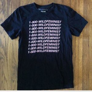 1-800-WILDFEMINIST Wildfang Shirt 
All cotton fitted size Medium wild feminist